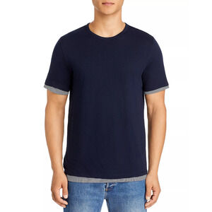 Vince Double Layer Striped Tee Blue Size S 4018